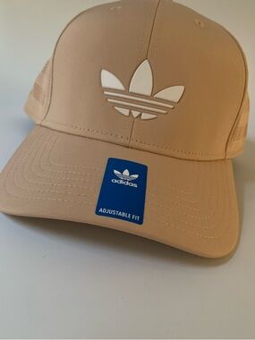adidas Trefoil Baseball Cap in Beige with White Logo